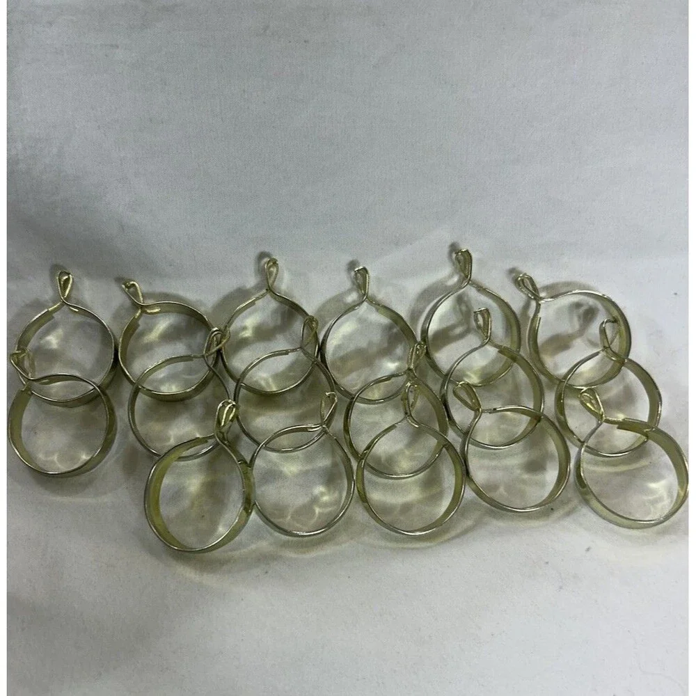 Cafe Curtain Clip Rings Gold Tone Lot 30 Mixed Sizes Drapery Hanging Hardware